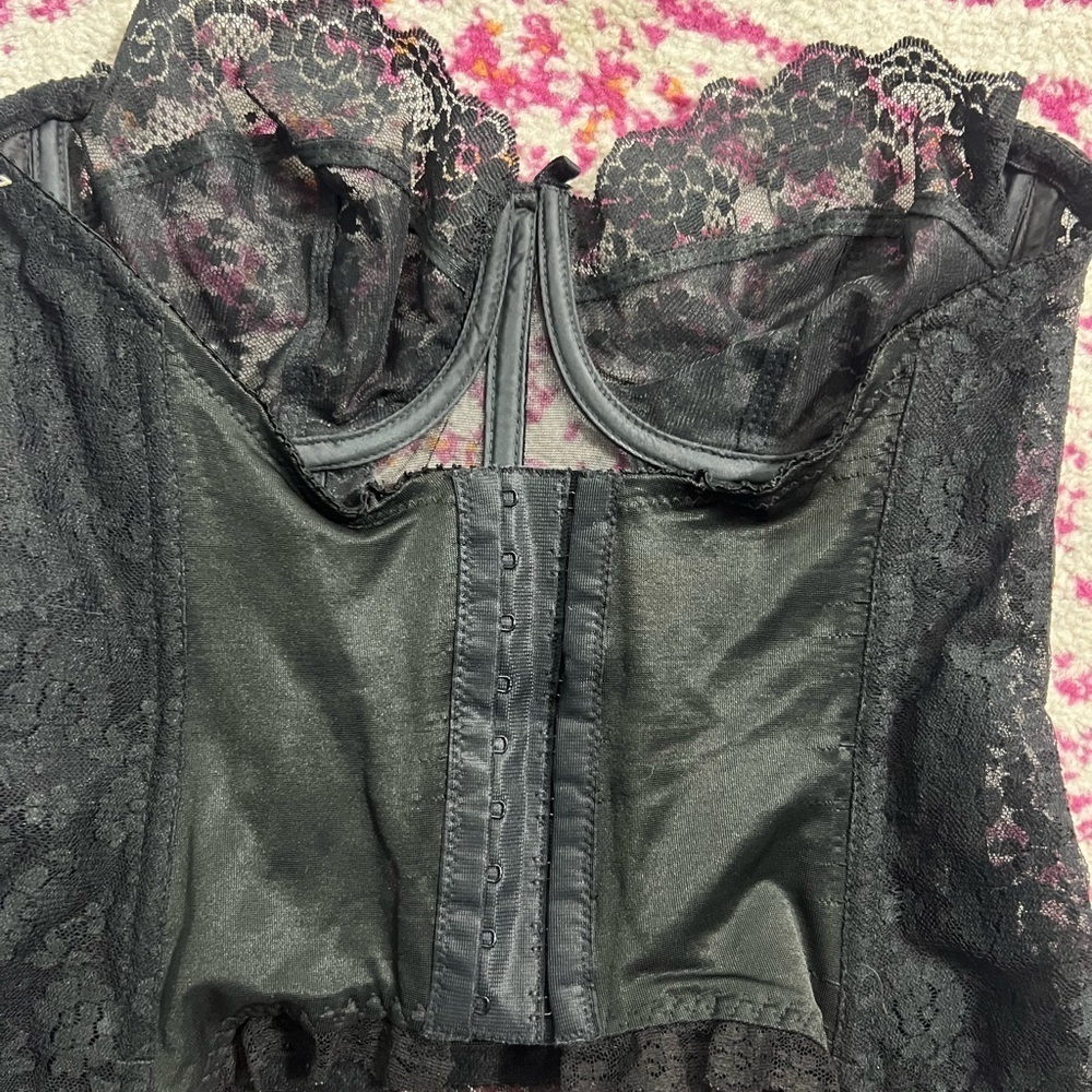 Vintage BestForm Lace Corset Black 36C - Picture 4 of 7